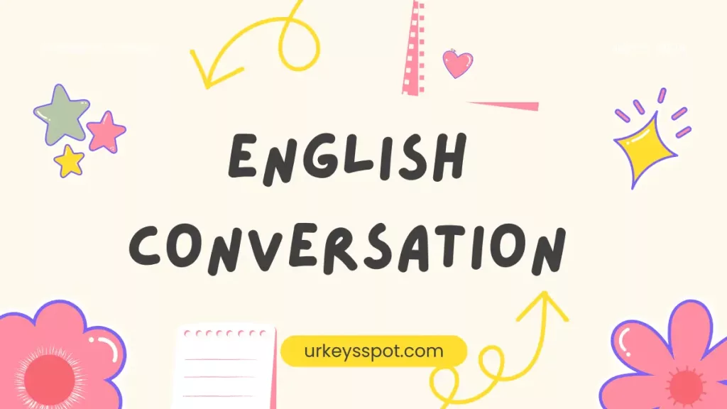 Illustration depicting an English conversation